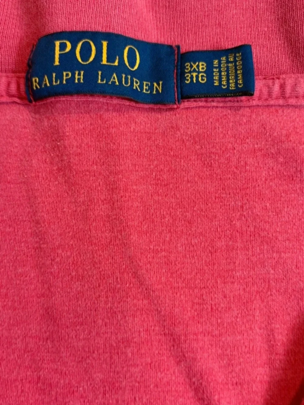 Polo Ralph Lauren Polo Shirt Mens 3XB 3XL Red Flesh Pony Logo Big & Tall Top
